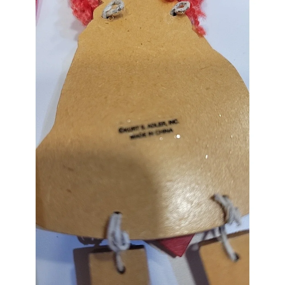 Vtg Pair Of Kurt Adler Raggedy Ann & Andy Wooden Jointed Christmas Ornaments